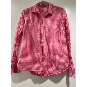 J. Crew Perfect Shirt in Pink Gingham